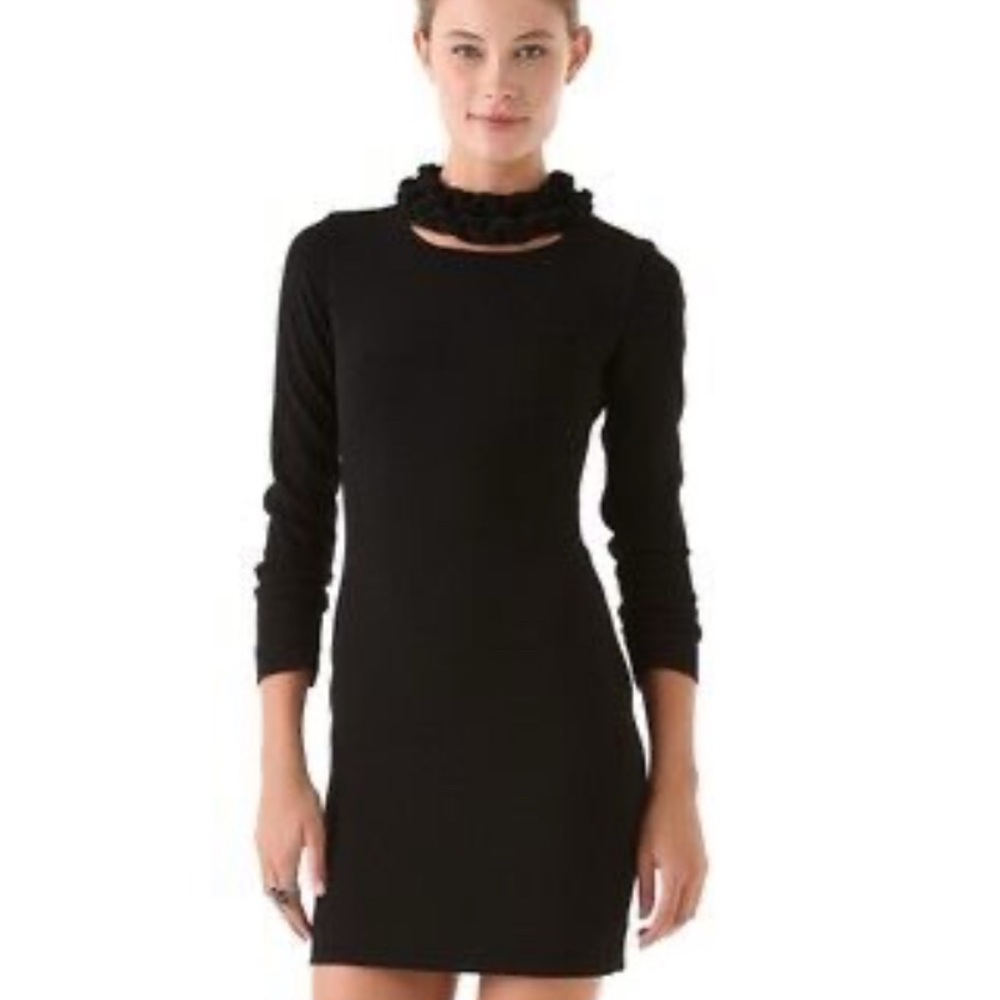 Elegant DVF Giada Black Long Sleeve Dress
